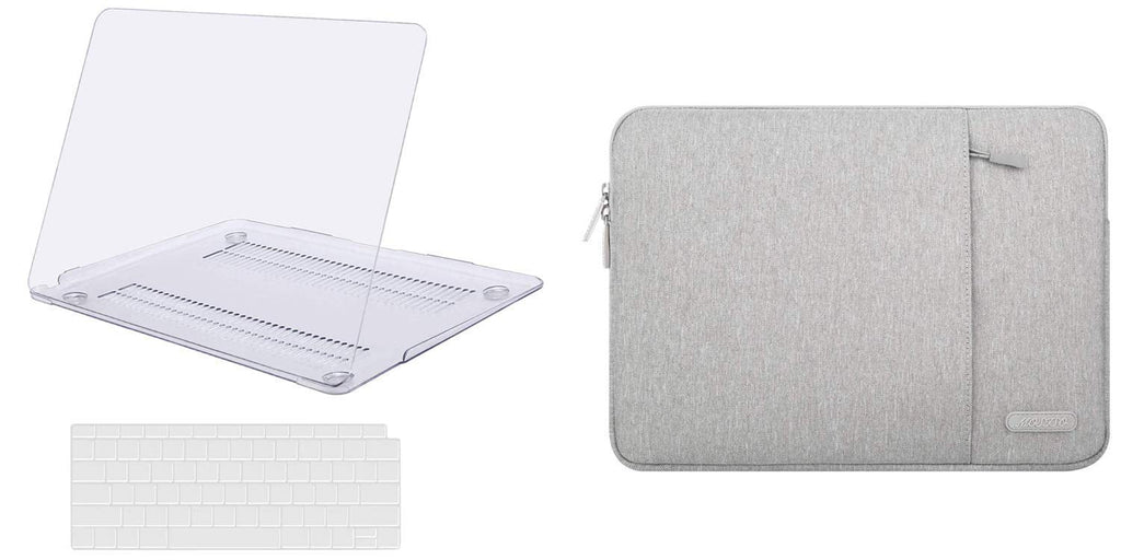 MOSISO Plastic Hard Shell Case & Sleeve Bag Compatible with MacBook Air 13 inch 2020 2019 2018 Release A2337 M1 & A2179 & A1932