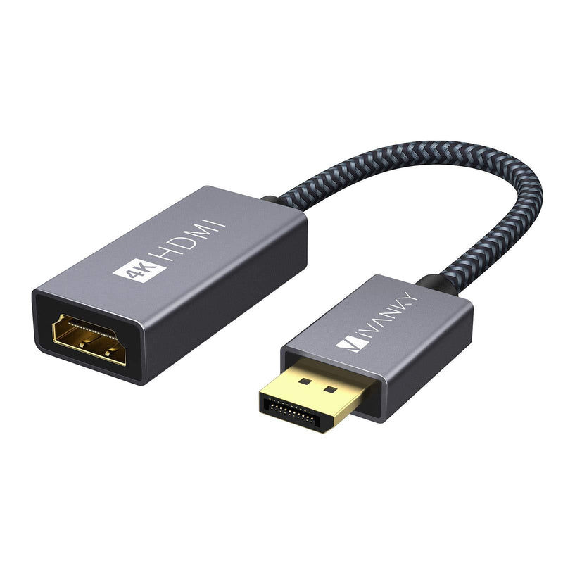 DisplayPort to HDMI Adapter, iVANKY Active Unidirectional DP to HDMI Adapter, [Updated New Model] 4K@60Hz, Compatible for HP, ThinkPad, AMD, NVIDIA, Desktop and More - Grey