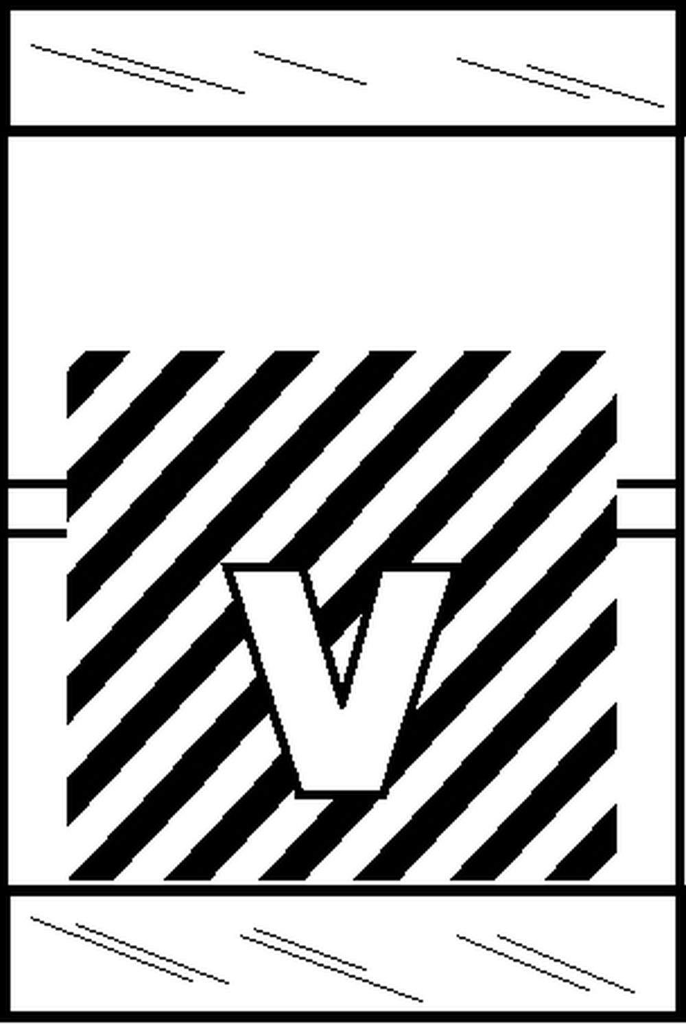 Tabbies Original COL'R'TAB 82050 Series Top Tab Alpha Labels, Black"V", 1-1/2"H x 1"W, Heavy Duty & Fade-Resistant, Made in The USA, 100 Labels/Pack