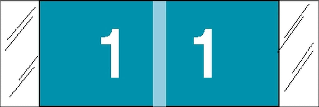 Tabbies Original COL'R'TAB 11850 Series Numeric Labels, Light Blue"1", 1/2"H x 1-1/2"W, Heavy Duty & Fade-Resistant, Made in The USA, 500 Labels/Roll