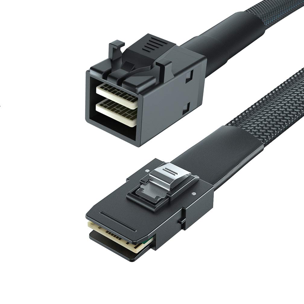 2 Pack, Internal Mini SAS HD SFF-8643 to Mini SAS SFF-8087(36Pin) Cable, 0.5-Meter(1.6ft), 12Gbps, Flexible 0.5m/2pcs SFF-8643 to SFF-8087