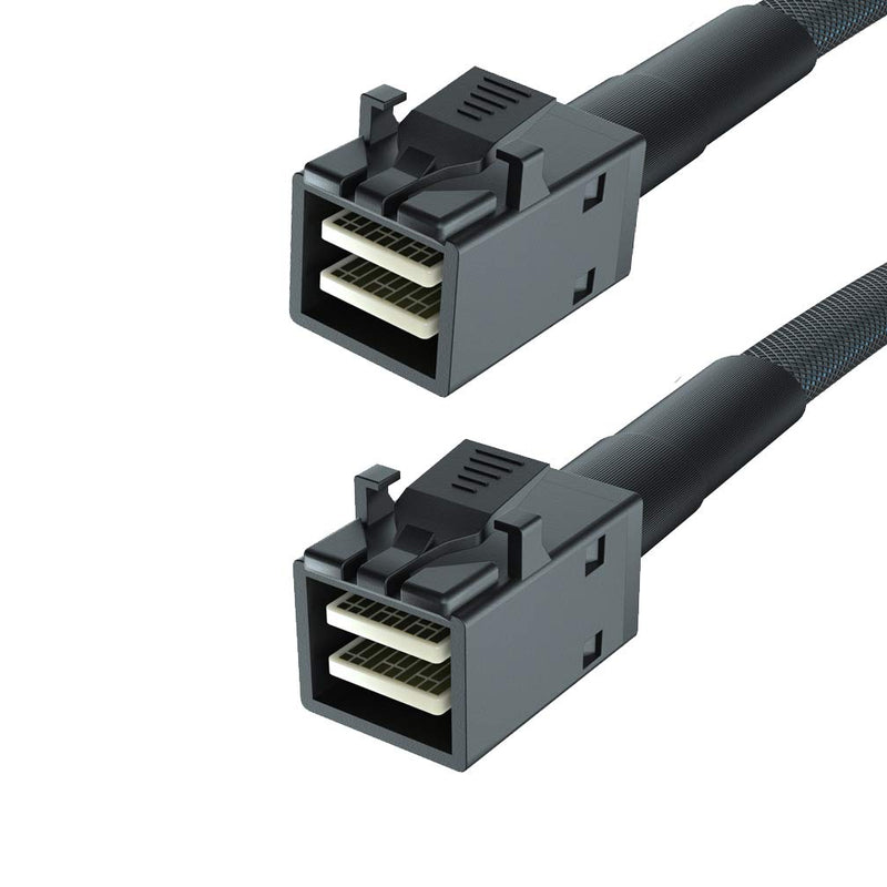 2 Pack, Internal Mini SAS HD SFF-8643 to SFF-8643 Cable, 0.8-Meter(2.6ft), 12Gbps, with Sideband, Flexible 0.8m/2pcs