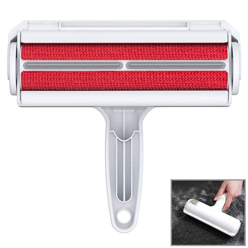 ORDORA Pet Hair Remover for Furniture/Bed, Reusable Dog Hair Remover Roller for Dog & Cat, Self-Cleaning, No Adhesive or Sticky Tape Needed, Perfect Fur Remover for Couch Red