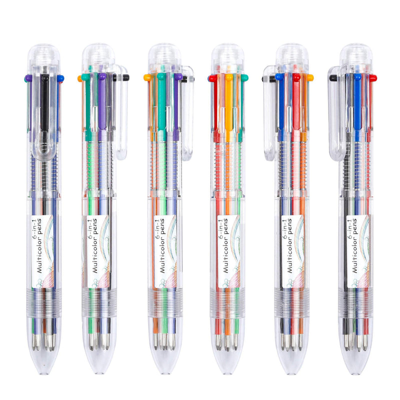 Multicolor Pens, Shuttle Art 23 Pack 6-in-1 0.7mm Retractable Ballpoint Pens for Office School Supplies Students Children Gift