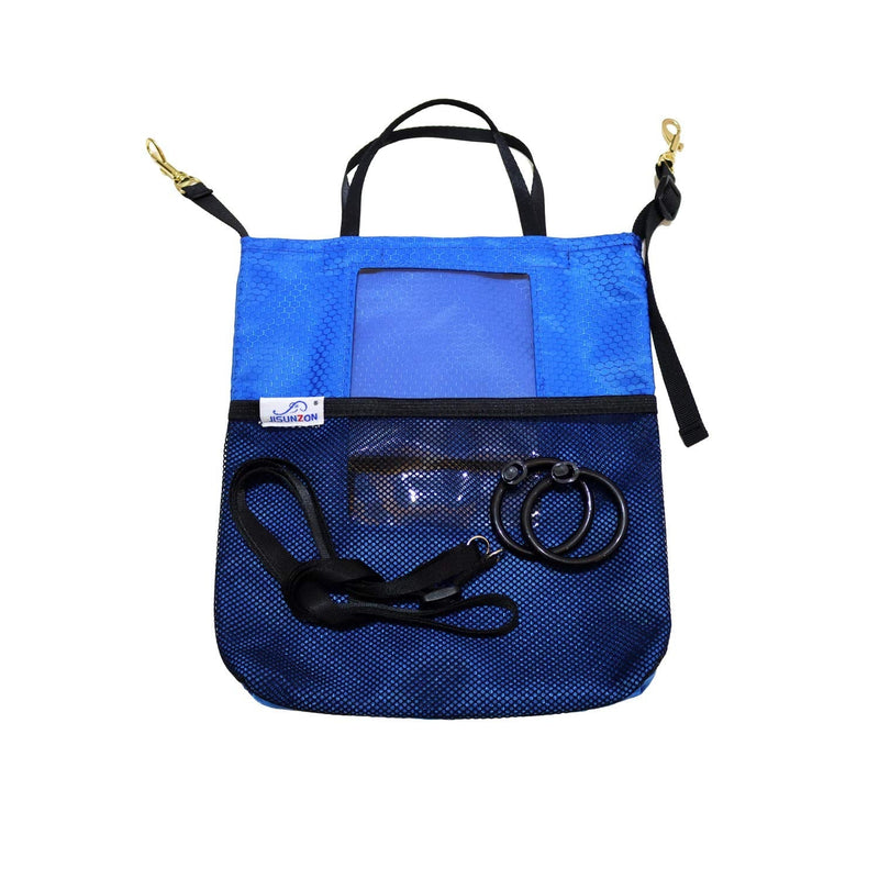 JISUNZON Urine Drainage Bag Holder - Privacy Covers for Wheelchairs, Bed Rails, Scooters - Conceals Catheter Line, Small Pocket - Durable Hooks, (Blue) Blue