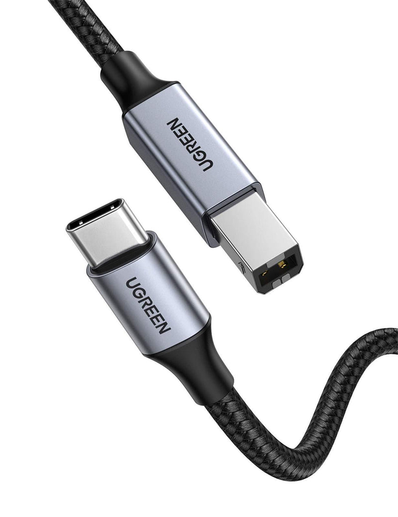 UGREEN USB C to USB B 2.0 Printer Cable Braided Printer Scanner Cord Compatible with Epson, MacBook Pro, HP, Canon, Brother, Samsung Printers and More 3FT
