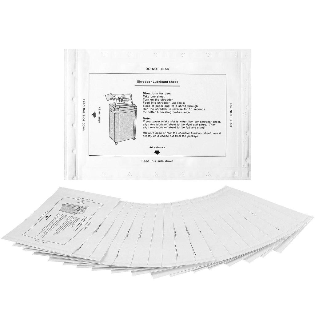 20 Pack Paper Shredder Lubricant Sheets, Paper Shredder Sharpening & Lubricating Sheets