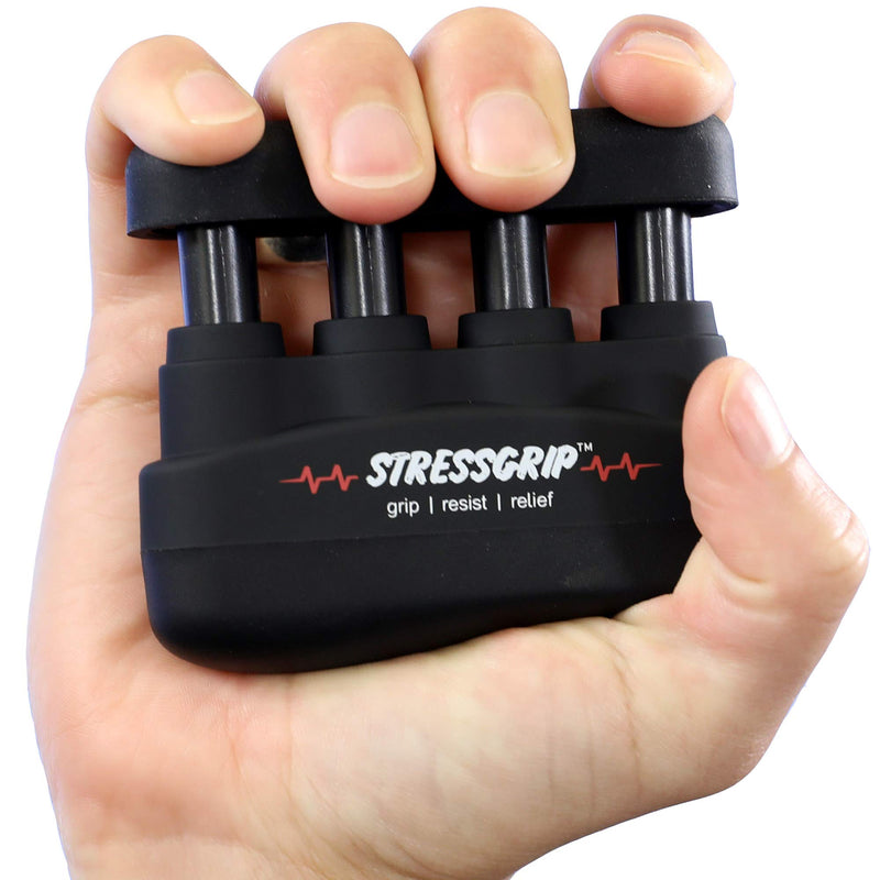 StressGrip - Stress Relief for Adults (Large) - A Stress & Anxiety Relief Device - Comfortable Hand Exerciser - Stress Reliever & Hand Gripper - Black Large (Pack of 1)