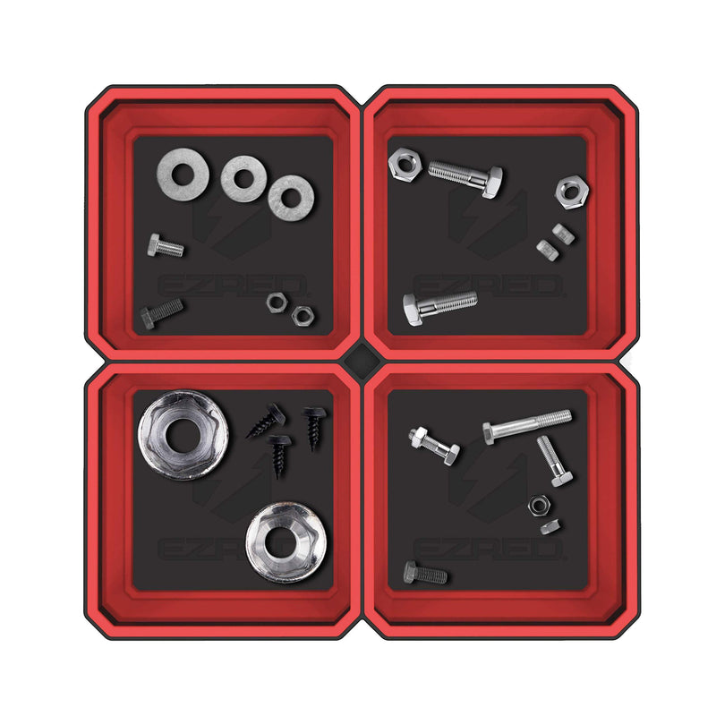 E-Z Red RD Expandable Organization EZTRAY-Q Made from Strong and Flexible Silicone Body and Magnetic ABS Plate Parts Tray, One Large One Large Tray