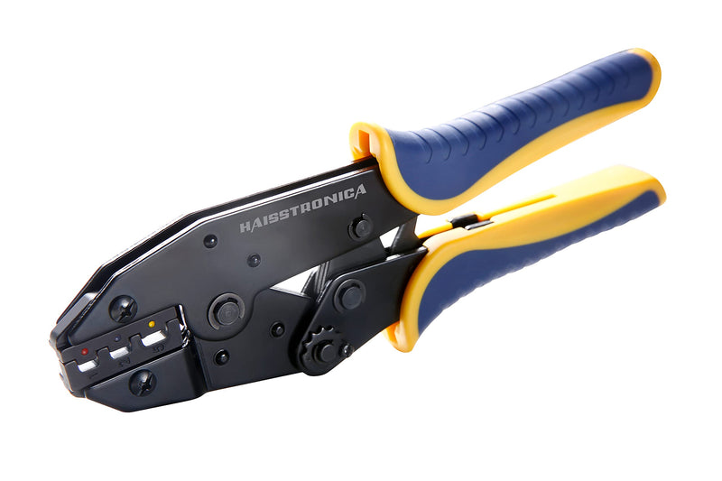 haisstronica Crimping Tool For Heat Shrink Connectors-AWG 22-10 Ratchet Wire Terminal Crimper-Ratcheting Crimper Tools-Available For Insulated Nylon Connectors and Electrical Wire Connectors HS-8327