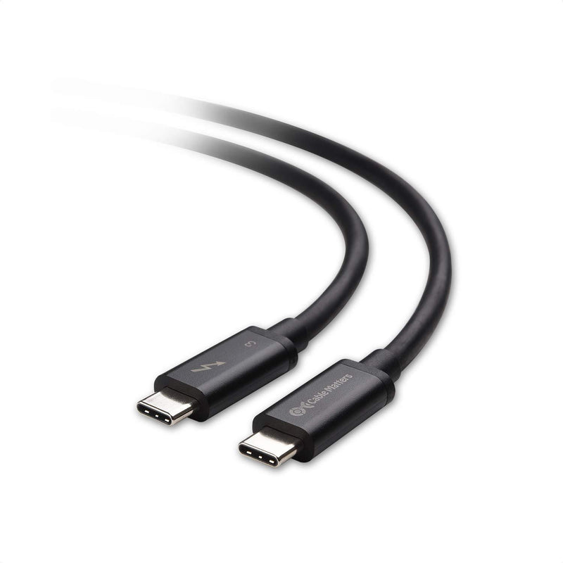 Certified Cable Matters 20 Gbps Thunderbolt 3 Cable (USB C Thunderbolt Cable) in Black 3.3 Feet Supporting 100W Charging