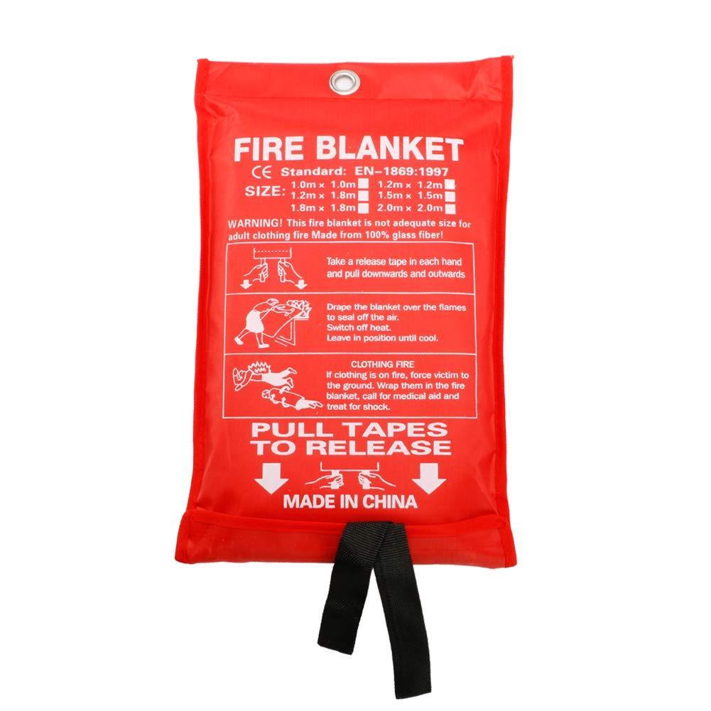 Fire Blanket Fire Suppression Blanket, Flame Retardant Protection and Heat Insulation Fiberglass Fire Blanket for Emergency Surival for Kitchen,Fireplace,Grill,Car,Camping 78.7×78.7 inch (1 Pack)