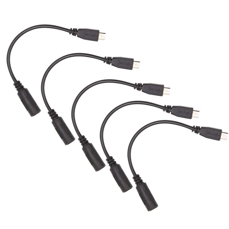 5PCS DC 5.52.1mm Female to Micro USB Male Connector Adapter 5V Power Cable