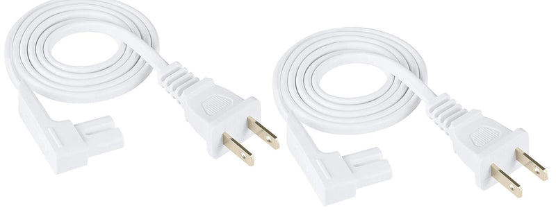 Vebner 3-Foot 2-Pack Power Cord Compatible with Sonos One, Sonos One SL, Sonos Play-1 Speakers - Power Plug Cable (Standard, White) Standard