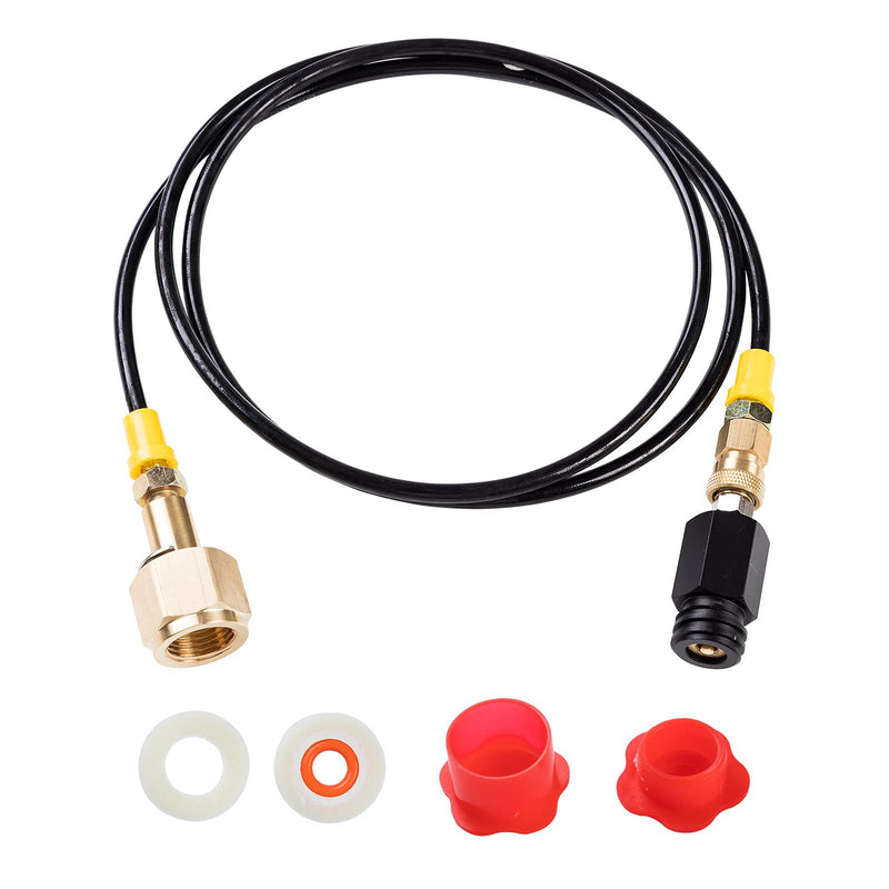 GURUDAR CO2 Cartridges CO2 Tank Direct Adapter with 60Inch High Pressure Hose, CGA320 CO2 Cylinder to Sparkling Water Maker Soda Maker direct Connector for SodaStream Drinkmate Aarke Black