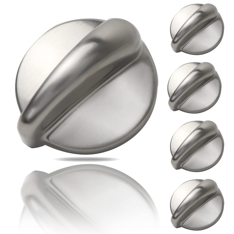 5 Packs WB03K10303 Upgraded Surface Burner Control Knob Stove Replacements konbs for GE,Heavy Duty Metal Cooktop Control Knob Replaces Part Numbers WB03K10208,AP4980246, 1810427, AH3486484, EA3486484