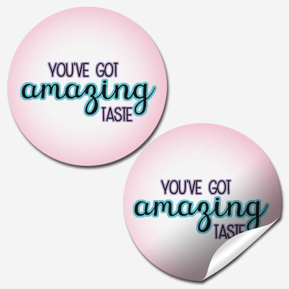 You've Got Amazing Taste Thank You Customer Appreciation Sticker Labels for Small Businesses, 60 1.5" Circle Stickers by AmandaCreation, Great for Mailing Envelopes, Postcards, Direct Mail, More!