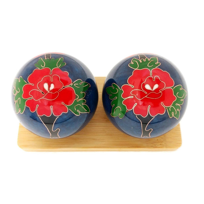 Top Chi Peony Baoding Balls with Bamboo Stand (Large 2 Inch) Large 2 Inch