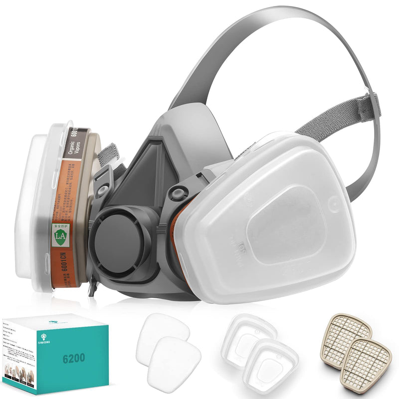 RANKSING Half Facepiece Reusable Respirator Labor Insurance Supplies 6200 Reusable Shield for Painting Sanding Polishing Spraying and Other Work