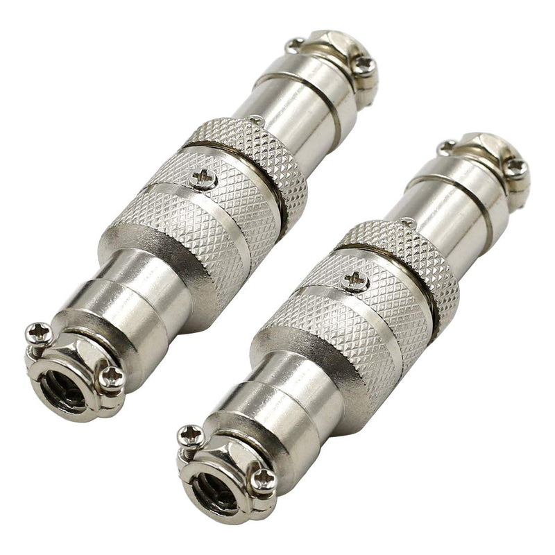 Hxchen 2Pin 16mm Waterproof Female/Male Wire Panel Power Chassis Metal Fittings Aviation Connector GX16-2P - (2 Sets)