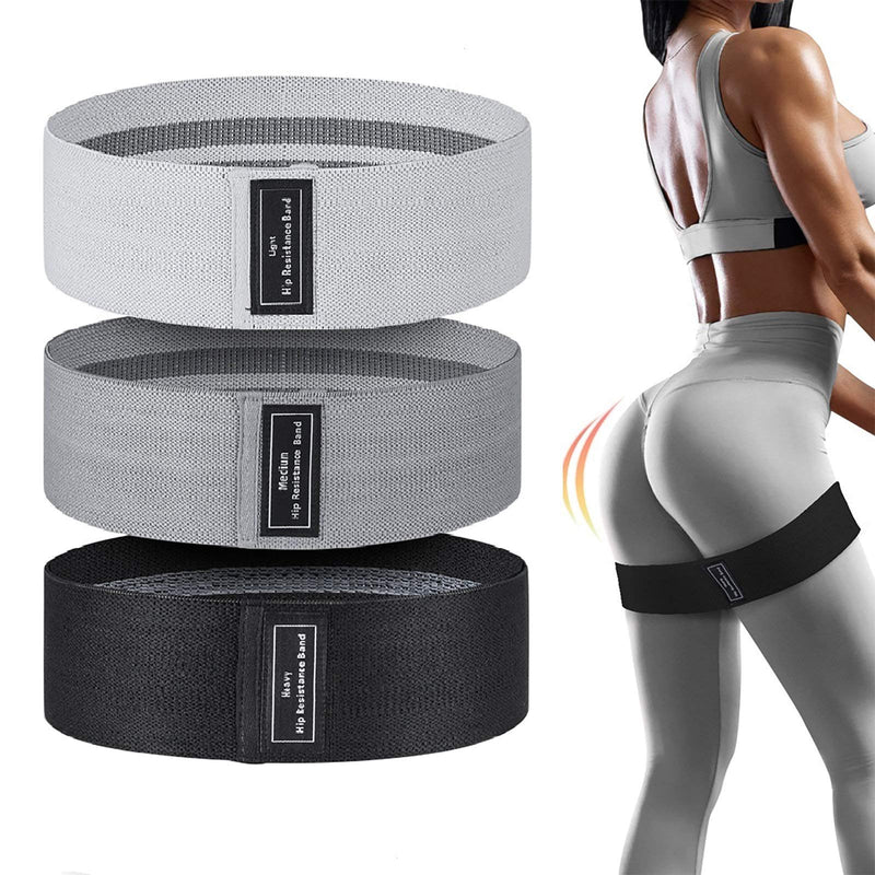 Resistance Bands Women, Exercise Bands for Workout, 3 Levels Booty Bands for Legs and Butt Grays