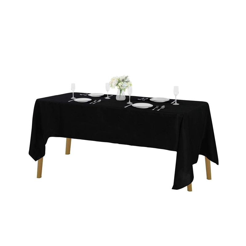 Rectangle Tablecloth 60x102 inch Washable Polyester Fabric Table Cloth for Wedding Party Dining Banquet Decorationï¼ˆ60x102, Blackï¼‰ 60x102''