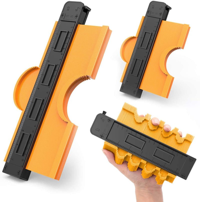 Contour Gauge with Lock, 2 Pack Contour Gauge Profile Tool, Contour Gauge Duplicator 10'' and 6'', Measure Copy Tool