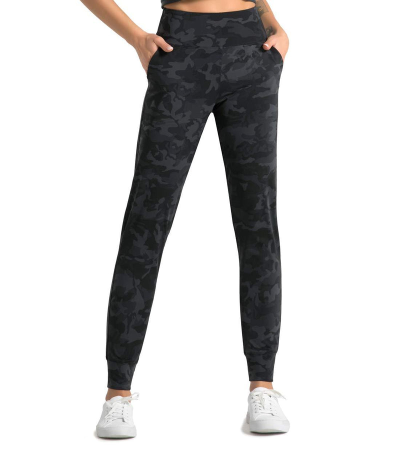 Dragon Fit Joggers for Women with Pockets,High Waist Workout Yoga Tapered Sweatpants Women's Lounge Pants X-Small Joggers78-black&grey Camo
