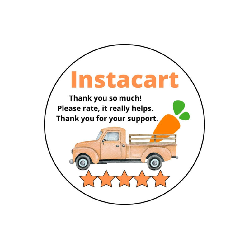 Instacart Food Delivery Thank You Stickers 100 Count 2 Inch Round Labels