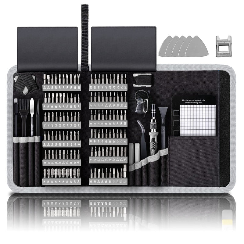 Professional Computer Repair kit, Precision Electronic Screwdriver Set, with 120 Magnetic Bit, Suitable for Phone, iPhone, PC, Macbook, Laptop, PS4, Xbox Repair of Small Technical Tools GRAY