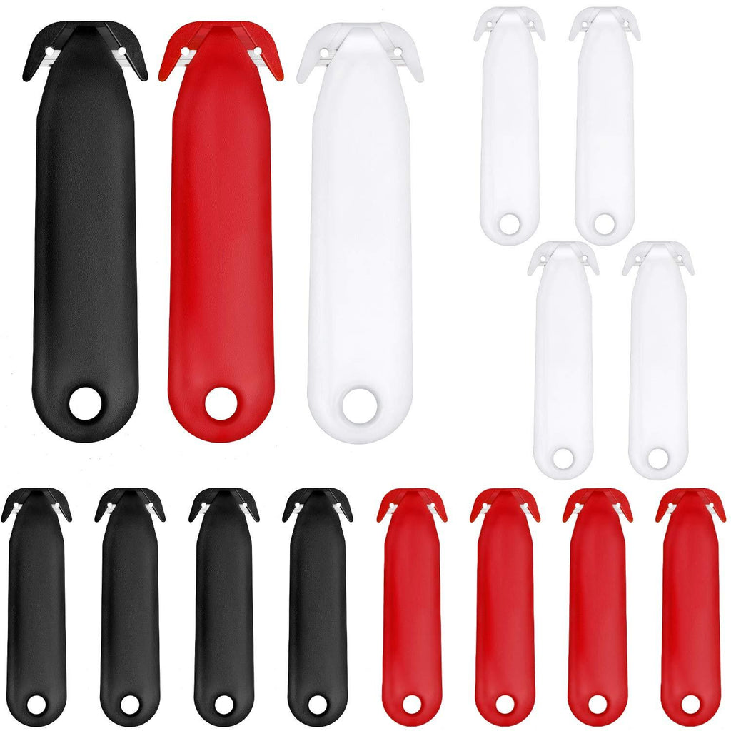 15 Pieces Package Opener Metal Box Cutters Stainless Steel Safety Utility Cutter for Home Office Use, 3 Colors