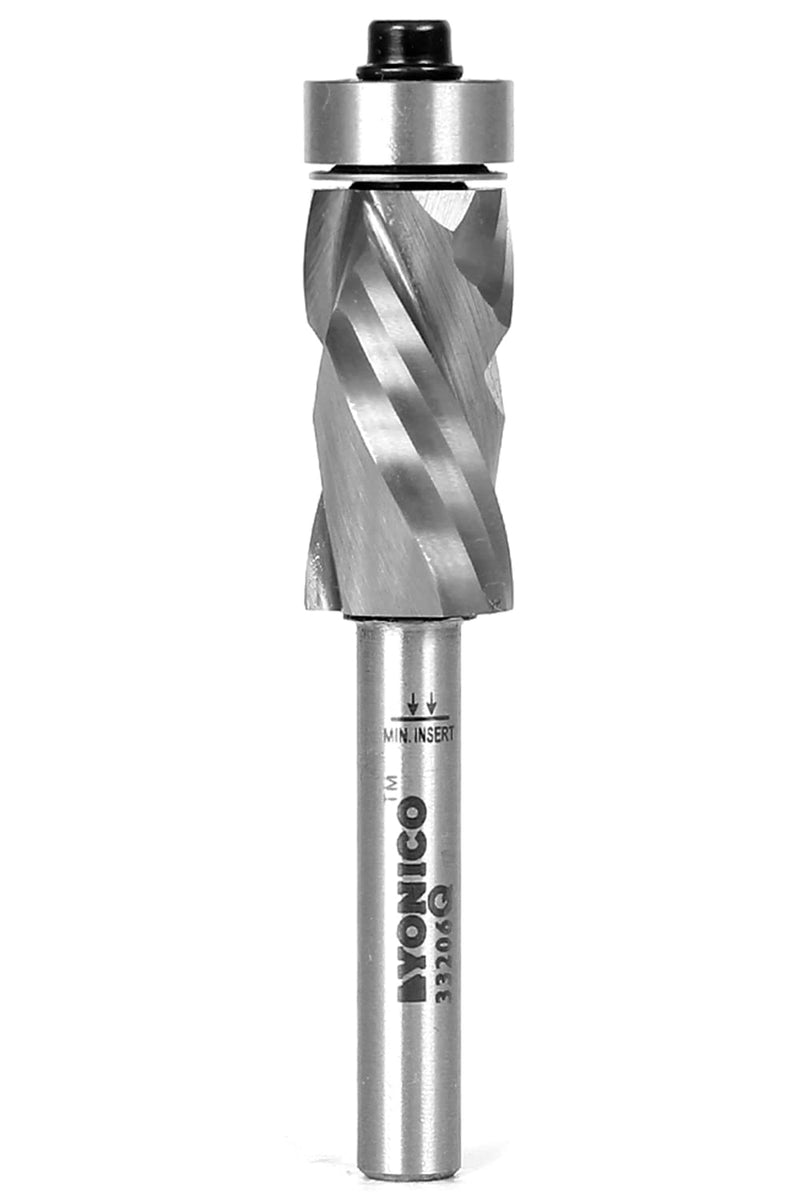 Yonico 33206q Bottom Bearing Ultra-Performance Compression Flush Trim Router Bit 1/4-Inch Shank Bottom Bearing - 1/2" W X 1-1/8" H 1/4" Shank