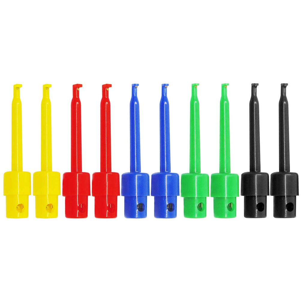 PAGOW 10pcs Multimeter Test Hook Clip, Electrical Testing Colorful Test Grabber Probe, for Testing Electronic Components Mini Grabber Clips