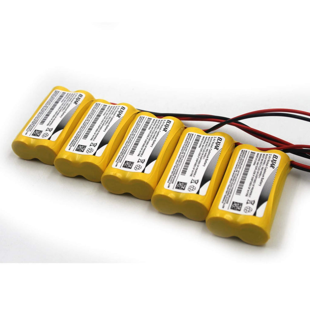 (5-Pack) 2.4V 1200mAh AA Ni-CD Battery Pack Replacement for Lithonia ELB2P401N ELB 2P401N ELB0310 ELB 0310, Powercell PCHA4/5-2-SR-LC, OSA098 NIC1158 Exit Sign Emergency Light