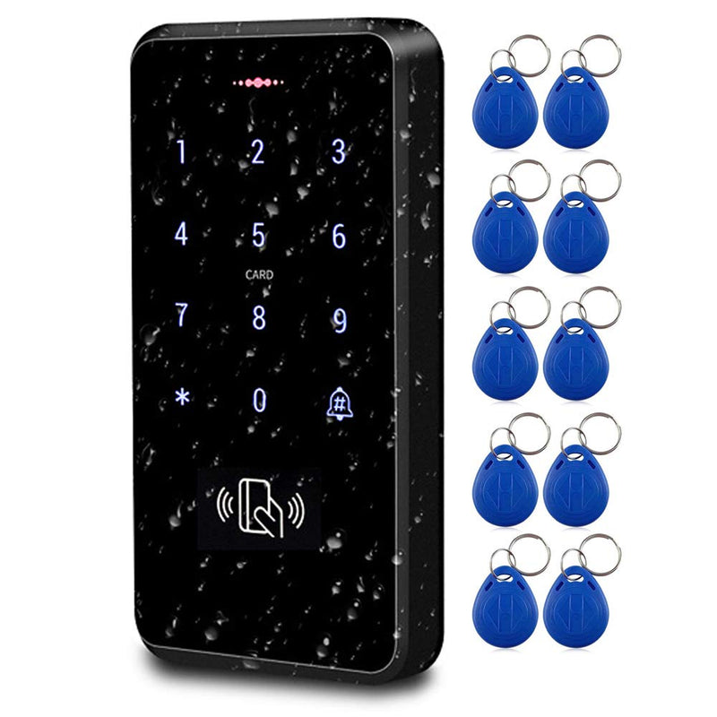 LEXI Ultimate Full Waterproof RFID Keypad, 3000 Users Capacity, 125KHz Stand-Alone Access Control Touch Screen Panel, PIN Code, Wiegand 26, with 10pcs RFID Key fob Cards, Can be Installed Outdoor S20IP68+10ID