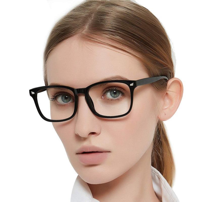 MARE AZZURO Blue Light Blocking Reading Glasses Women Square Readers 1.0 1.25 1.5 1.75 2.0 2.25 2.5 2.75 3.0 3.5 4.0 5.0 6.0 Black 0.0 x
