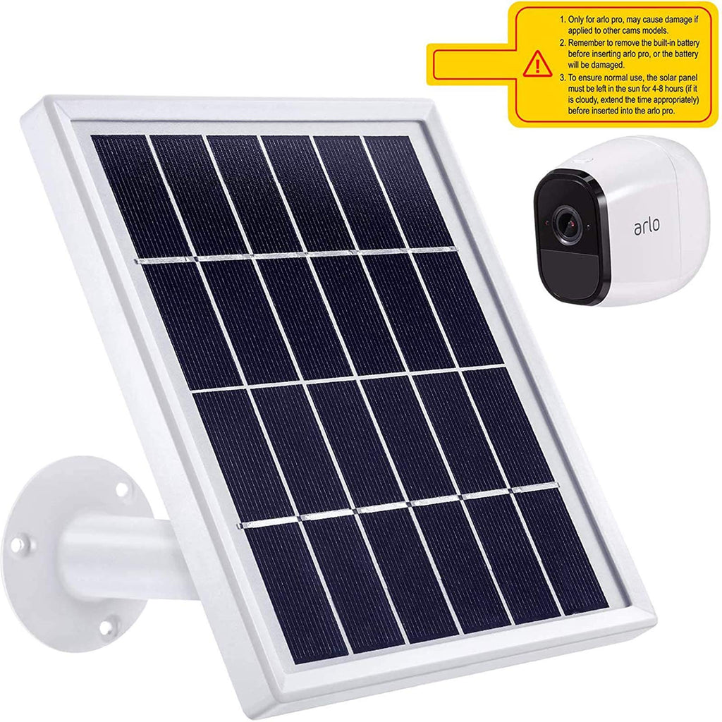 Solar Panel Compatible with Arlo Pro Only, 12Ft Waterproof Outdoor Power Charging Cable and Adjustable Mount for Outdoor Arlo Pro Security Camera Continuously (White)