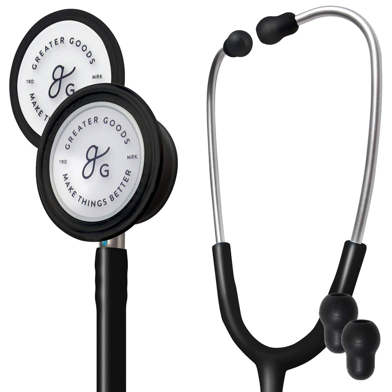 Greater Goods Premium Dual-Head Stethoscope - Affordable, Clinical Grade Option for Doctors, Nurses, Students, or in The First Aid Kit for Home (Black) Black