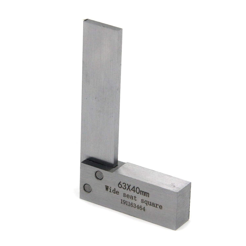 T Tulead 63x40mm Machinist Square Steel Machinist Ruler Precision Square Right Angle Measurement Woodworking Machinist Tool