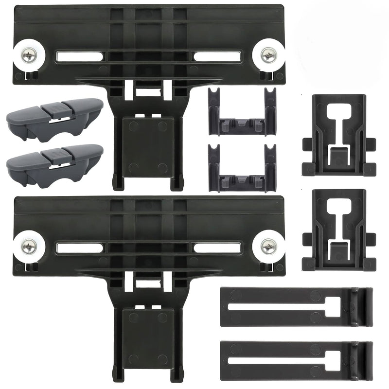 Upgraded W10350375 Top Rack Adjuster With Dishwasher Upgrade Wheels Metal Screw W10195840 W10195839 Rack Adjuster W10250160 Arm Clip Lock W10508950 Slide Rail Stop Clip(Pack of 10)
