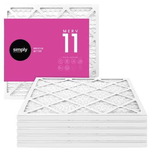 Simply by MervFilters 12x12x1 Air Filter, MERV 11, MPR 1000, AC Furnace Air Filter, 6 Pack 12x12x1-6 Pack