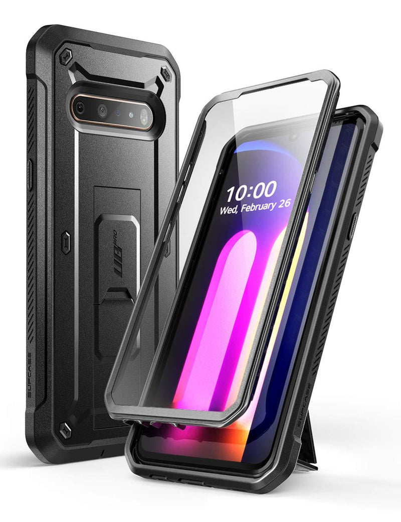 SUPCASE Unicorn Beetle Pro Series Case Designed for LG V60 ThinQ (2020 Release),Full-Body Rugged Holster & Kickstand Case with Built-in Screen Protector (Black) Black