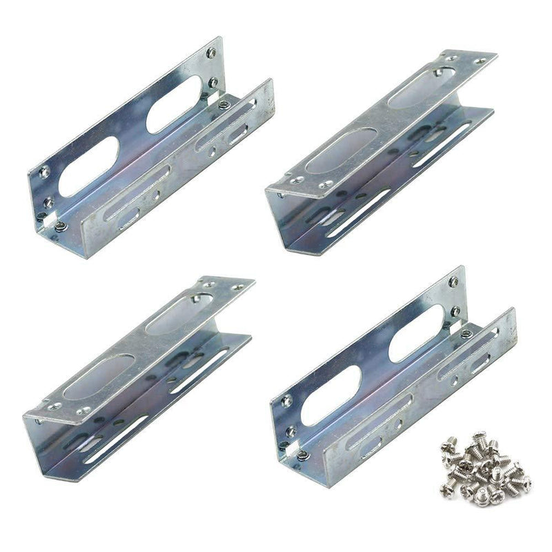 PHITUODA 3.5" to 5.25" Hard Drive Bay Metal Mounting Bracket Adapter for 5.25" Internal Bay Drive, HDD Drive Adapter -2 Pairs