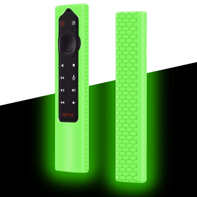Silicone Protective Case Compatiable for NVIDIA Shield TV Pro/4K HDR Remote Controller,Remote Case Holder Protetcor Skin for NVIDIA Shield Remote,Shockproof Remote Battery Bumper Back Cover-Glowgreen Glow Green