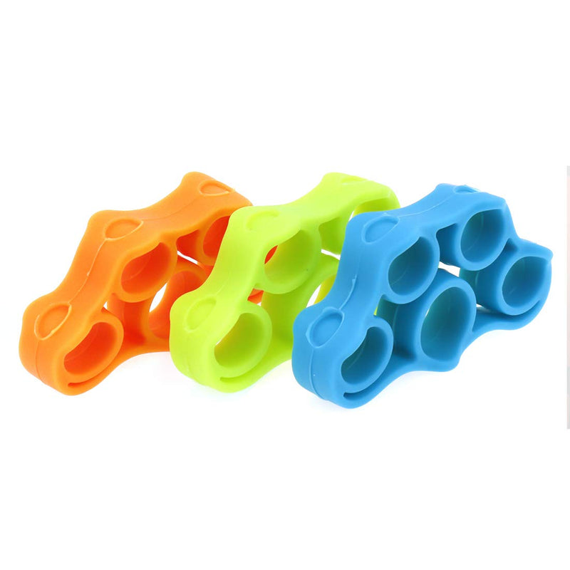 Bitray Hand Exerciser - Silicone Finger Stretcher, Hand Extensor Exerciser Finger Grip Strength Trainer and Hand Grip Strengthener (3 Pcs) for Arthritis Carpal Tunnel Exercise Fitness Accessories Green, Lake Blue, Orange