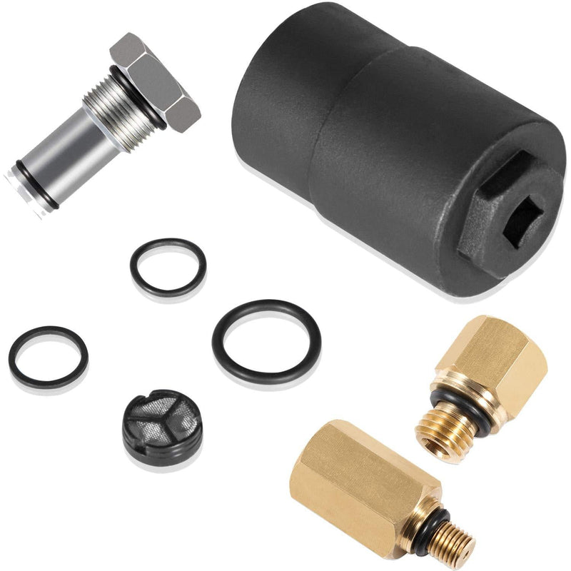 6.0 IPR Valve Socket with Seal Kit & Fuel Rail Adapters & 6.0 HPOP Air Test Fitting Tool fits for Ford 6.0L Powerstroke Diesel Socket& Rail Adapter&Test Fitting