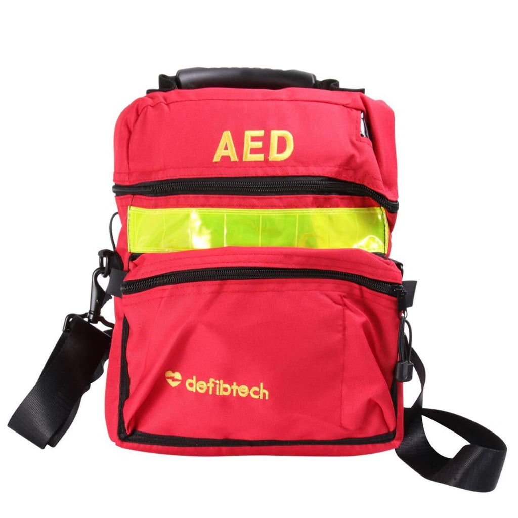 ARTIBETTER First Aid Bag Empty Travel Rescue Defibrillator Pouch AED Medical Bag First Responder Storage Survival Trauma Emergency Backpack for Hiking Camping (Red)