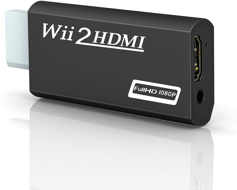 Wii Hdmi Converter Adapter, Goodeliver Wii to Hdmi 1080p Connector Output Video 3.5mm Audio - Supports All Wii Display Modes, Black