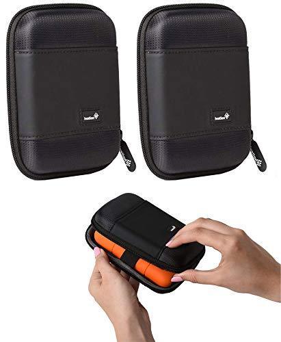 Ivation 2 Pack Compact Portable Pocket-Sized Hard Drive Case Compatible with WD My Passport, Elements, Gaming, Seagate, Toshiba Canvio, Lacie and More