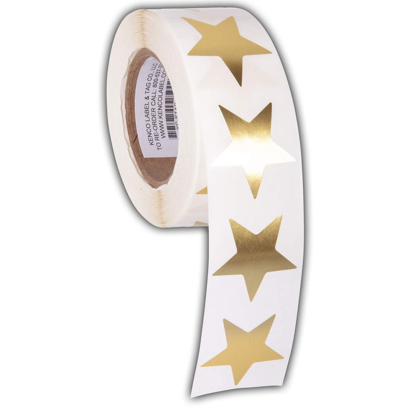1.5" Star Adhesive Label Stickers, 500 Stickers per Roll,1-1/2 Inch for Teachers, Parents, and Kids - Made in The USA (Gold FOIL) GOLD FOIL